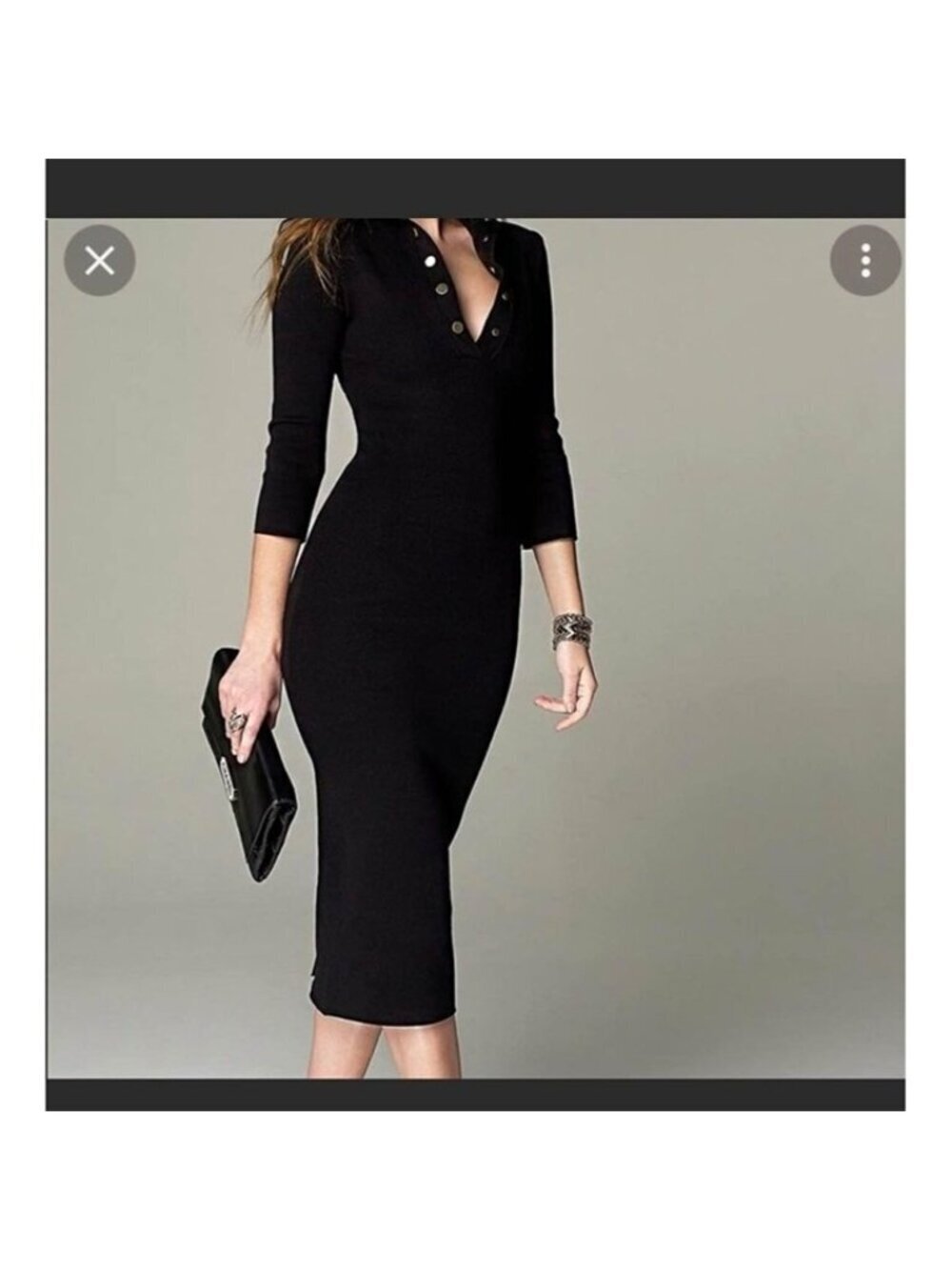 MARSTÈ Berlin Body con 3/4Sleeve Black Dress Size 0/2